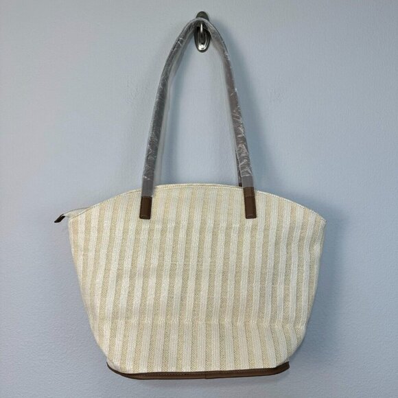 Vera Bradley Women's Straw Tote Bag Regatta Anchor Cream Nautical Multi Large - Picture 3 of 12